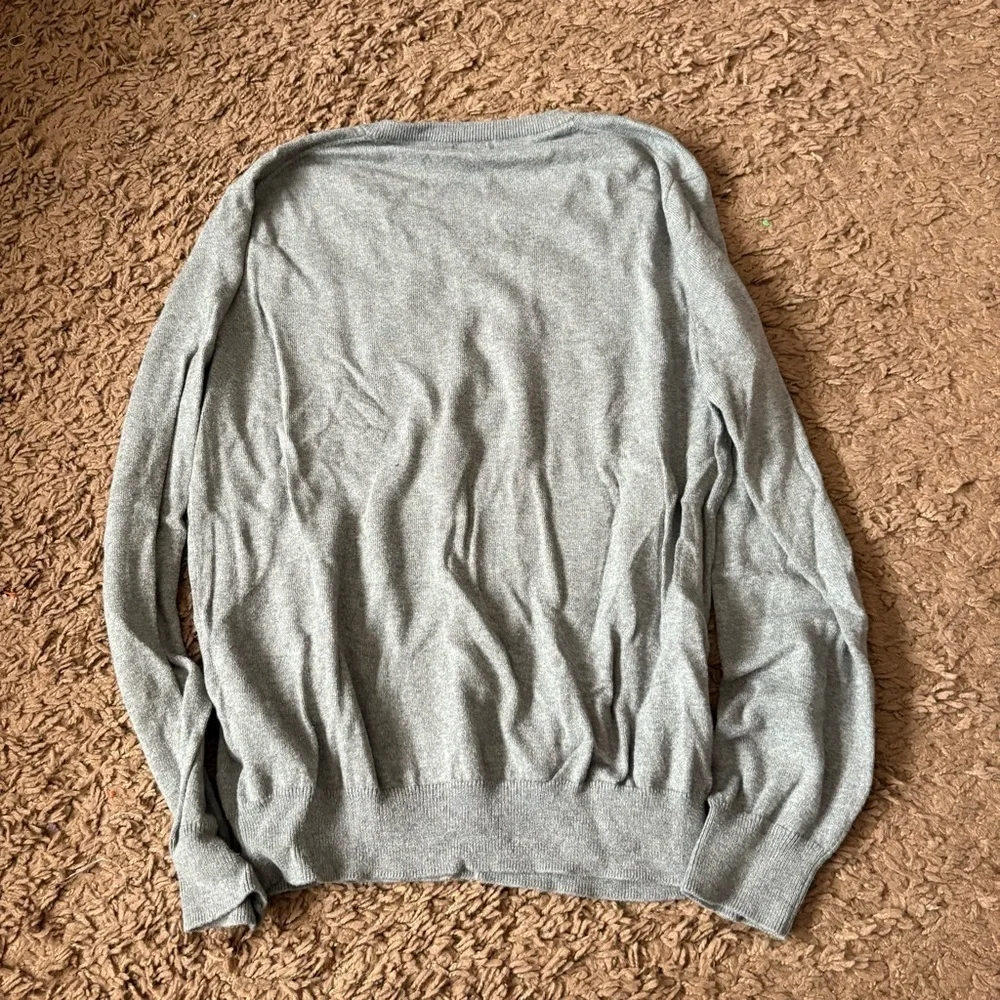 J.Crew Gray V-Neck Sweater Small Cotton Cashmere Blend Men’s